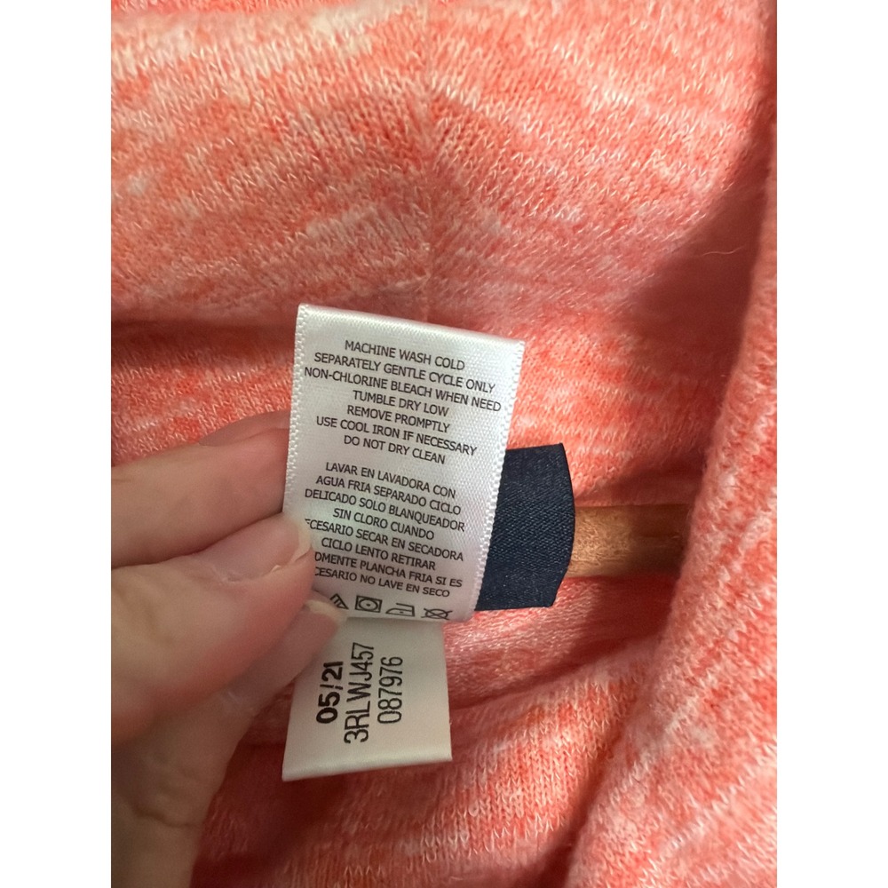Reebok Womens Cowl Neck Pullover Space Dye Coral Hoodie Sweatshirt Medium M - Picture 7 of 10